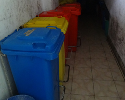 Color Labeled Bins at storage area  