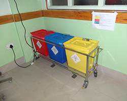 Color Labeled Bins segregation at Emergency ward 