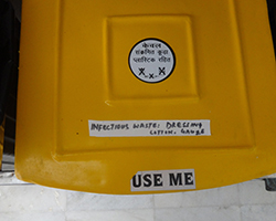 Yellow color bin for infectious waste