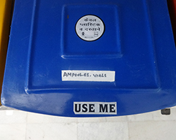 Blue color bin for sharp articles (Ampoules Vials)