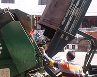 Staff of SMB collecting wastes from commercial areas of the city